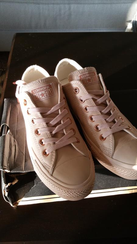 rose gold converse leather