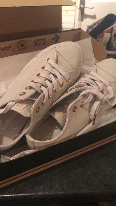 converse all star low leather pale putty rose gold