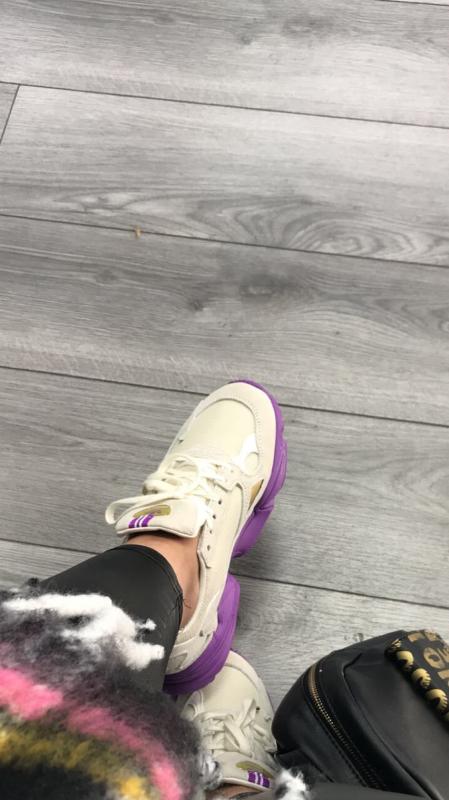 adidas originals tfl falcon in off white and purple