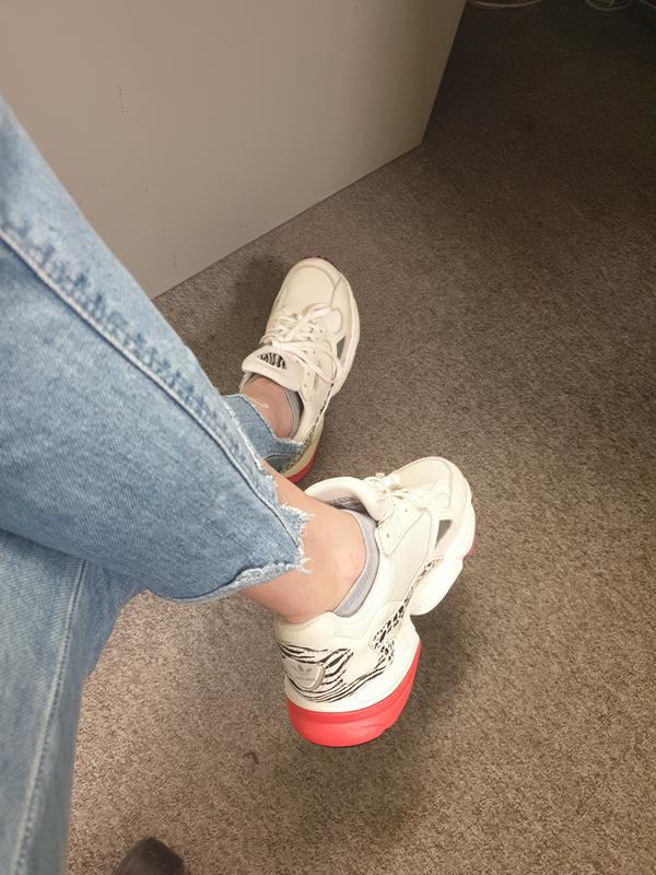 falcon trainers off white shock pink silver animal