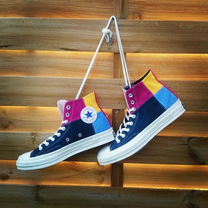 all star hi 70s trainers uni gold green blue pink corduroy exclusive