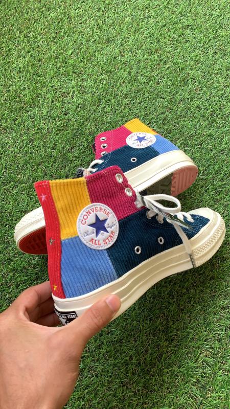 all star hi 70s trainers uni gold green blue pink corduroy exclusive