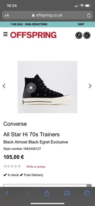all star hi 70s trainers black almost black egret exclusive