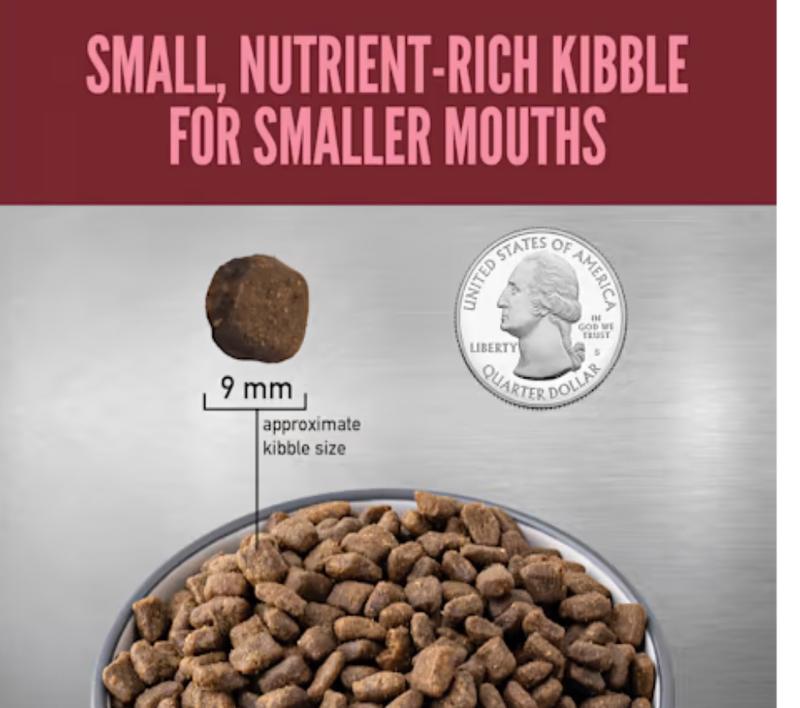 Here’s the size of the “Small Breed” of Orijen, it’s not good for the <10lbs