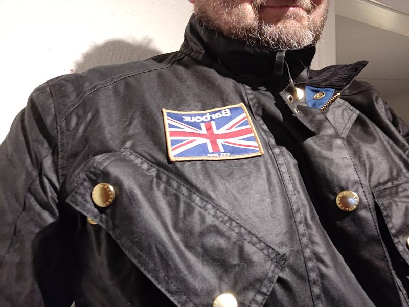 Men's barbour international on sale union jack waxed jacket