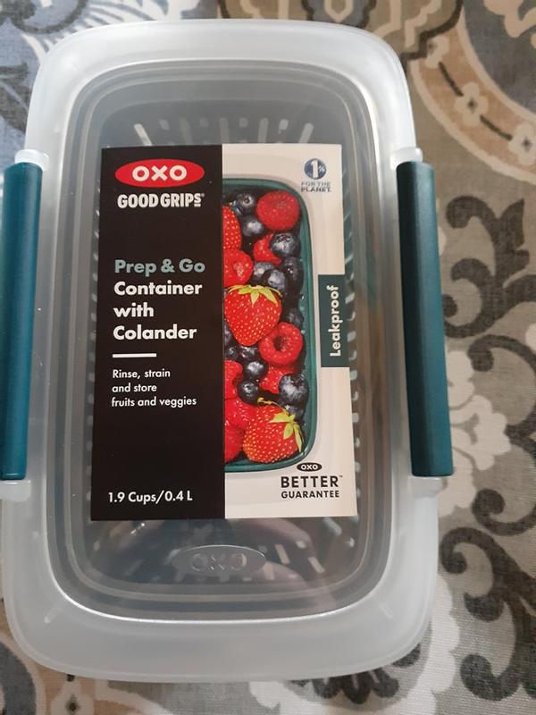 OXO Good Grips Prep and Go Container with Colander, 1.9 Cups