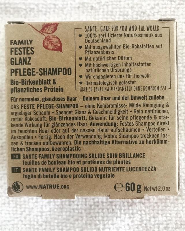 Santé Naturkosmetic Festes Glanz-Shampoo Mit Birkenblättern – 60 G, Für Normalen & Glanzloses Haar