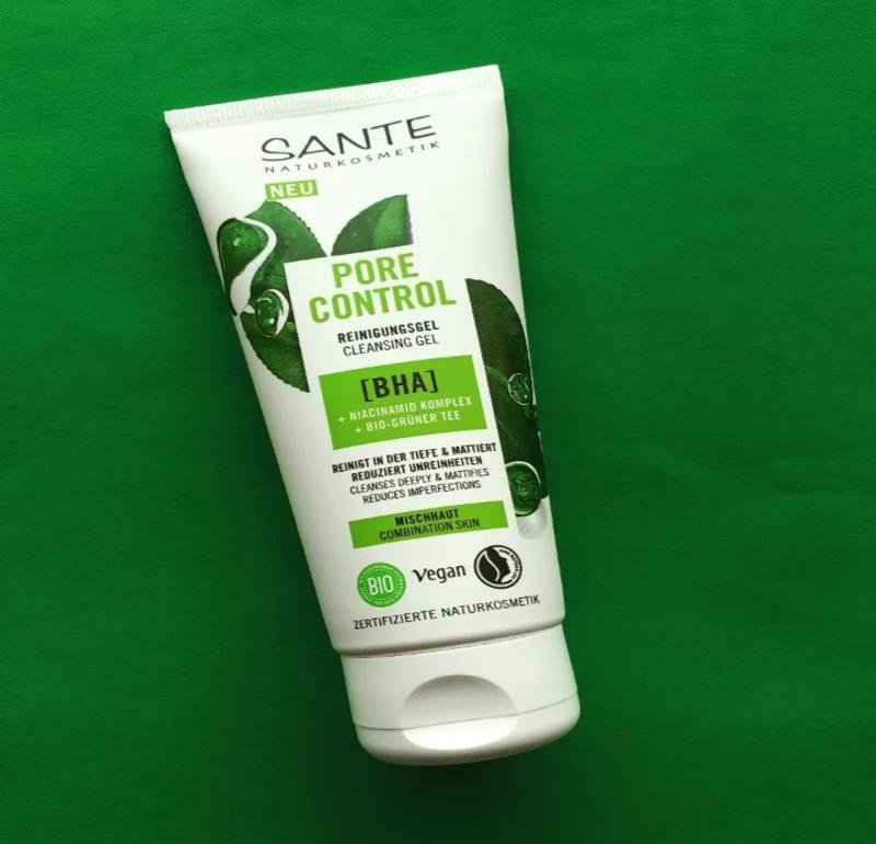 Reinigungsgel Pore BHA, & Naturkosmetik | Komplex Niacinamid mit Tee SANTE Bio-Grüner Control