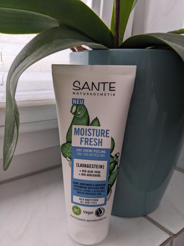 3in1 Moisture Naturkosmetik Fresh Creme Bio-Aloe Peeling Vera | SANTE & Lavagestein, mit Bio-Avocadoöl