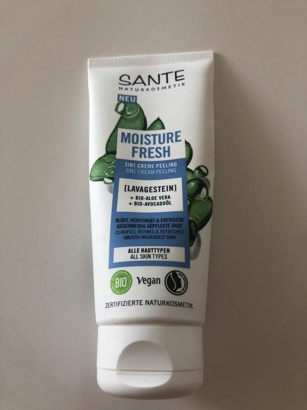 SANTE 3in1 Creme Vera Lavagestein, Naturkosmetik Peeling Fresh Bio-Avocadoöl Moisture Bio-Aloe | mit &