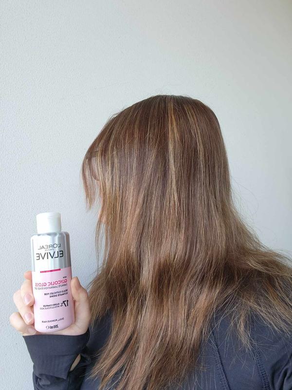 day 2 hair following 5-minute lamination (and use of glycolic gloss shampoo and conditioner).