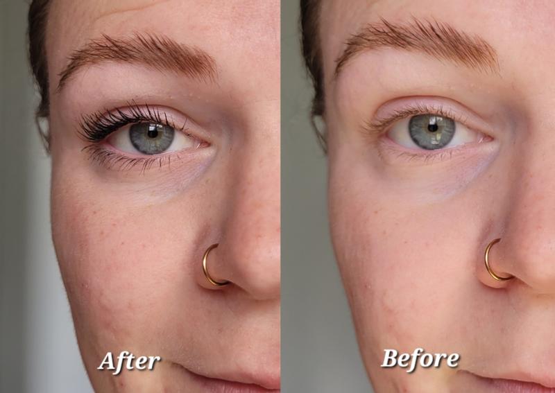 Before and after use of Mascara.
