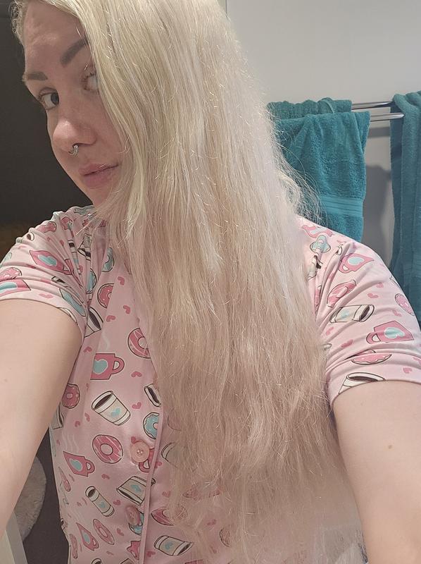 Hair after air drying and brushing