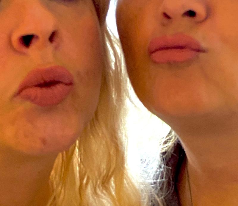 Kussmund mit Lippenstift