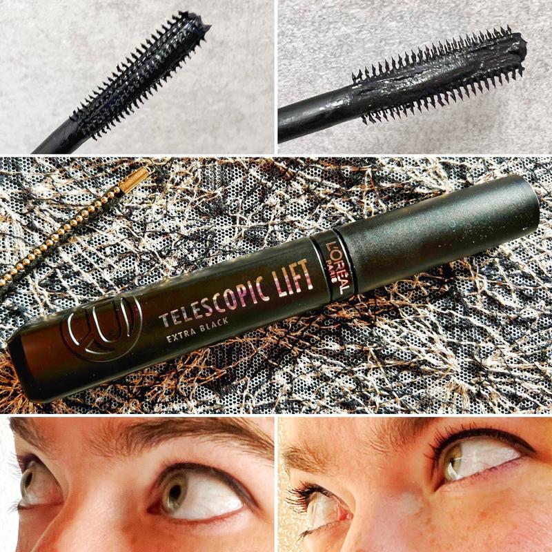 Die BürstchenForm und der Vorher-Nachher Effekt der L'Oreal Telescopic Lift extra black Mascara