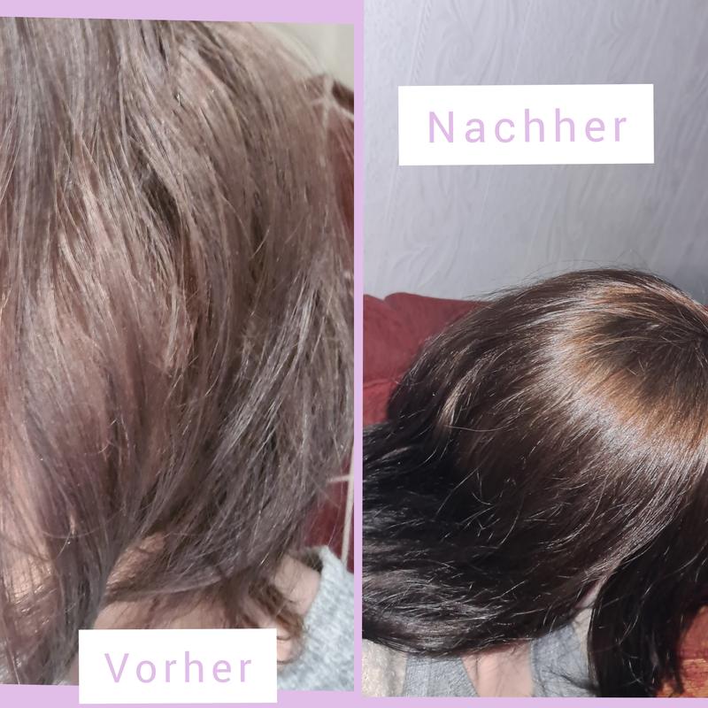 Die Haare vor den Pflegeprodukten & nach einiger Zeit der Anwendung