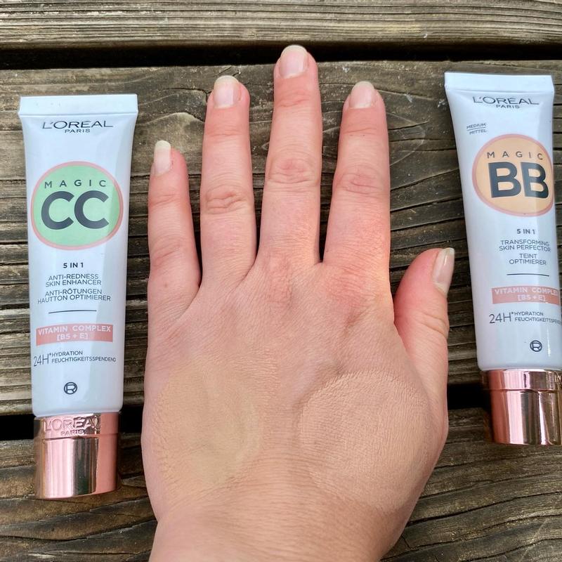 Magic CC und BB Cream nach dem Verreiben