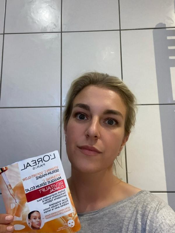 L‘ORÉAL Vitamin C Sofort Glow Serum Maske- meine Haut nach der Anwendung-SUPER!