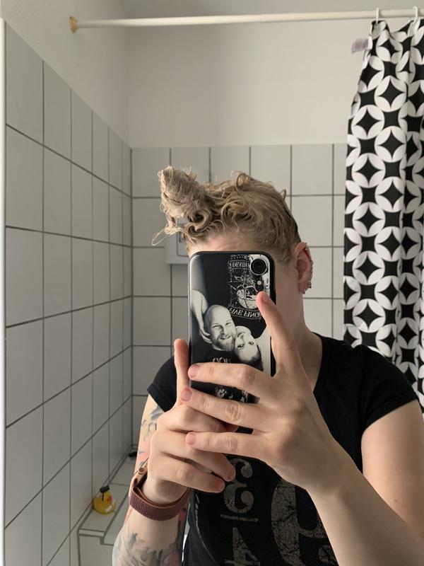 Während des Färbens