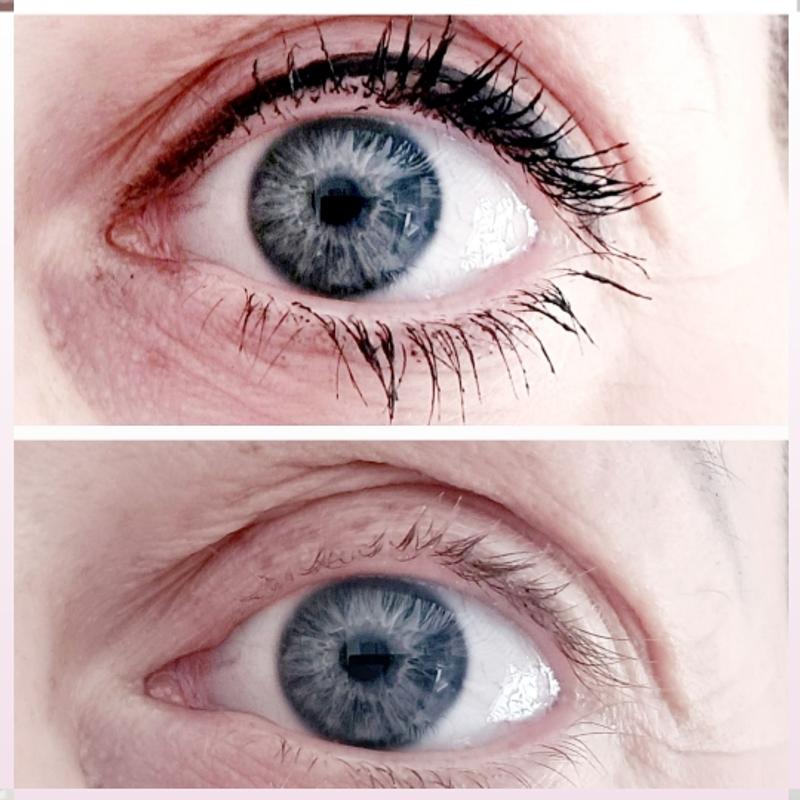 Meine Augen mit und ohne Lash Paradies Mascara