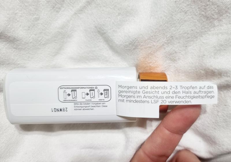 Produkthinweise unter dem Etikett