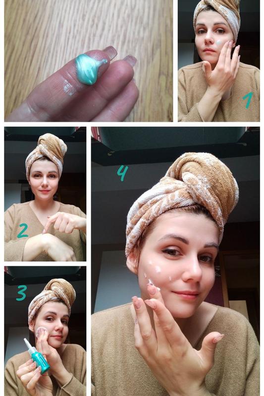 Man kann es nicht öfter als 2 Mal pro Woche verwenden. Das Foto zeigt alle Schritte der Anwendung.