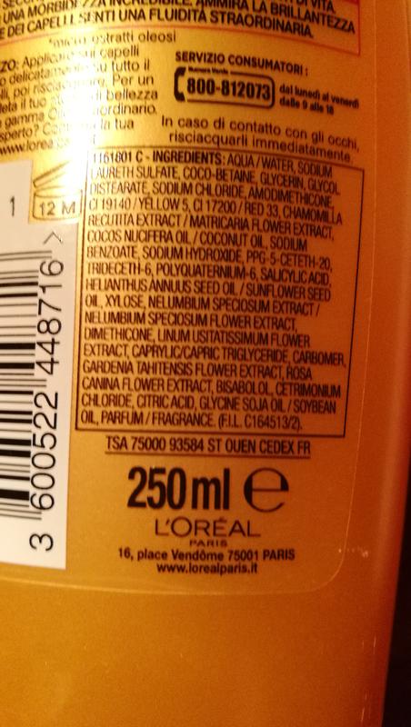 Ingredienti della formulazione originale
