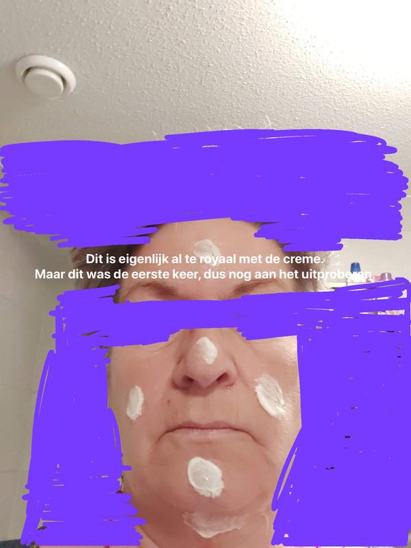 Dit is eigenlijk al teveel creme, maar was de eerste keer