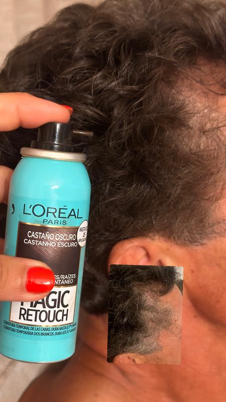 Cabelo do meu marido, antes e depois de aplicar o produto.