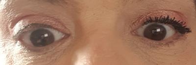 One eye with mascara the other without shows difference a good mascara makes