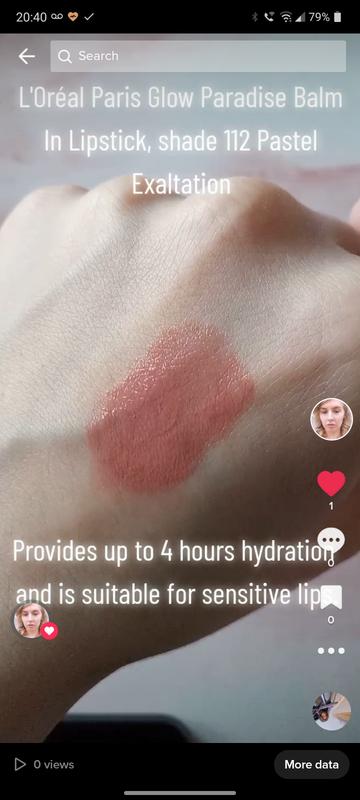 Photo of me wearing the product and a swatch