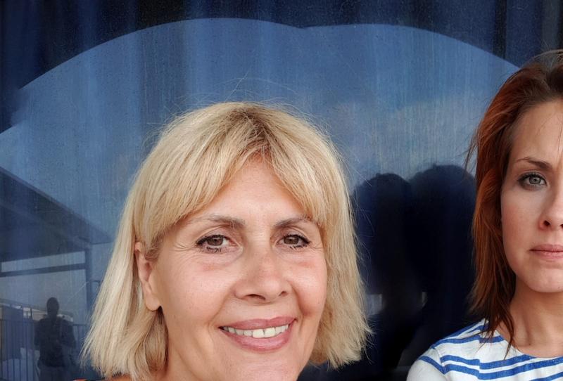 aquí con mi pelo secado al aire libre