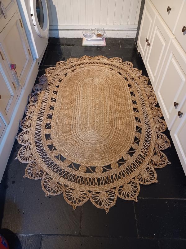 Aftas oval jute rug, natural, La Redoute Interieurs