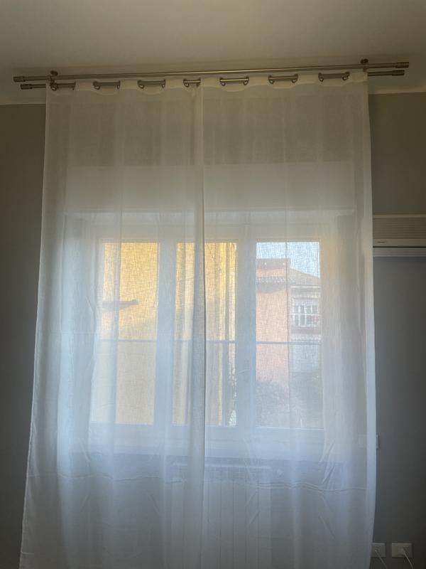 Yaland Tenda effetto lino, stile rustico, con bordo all'uncinetto