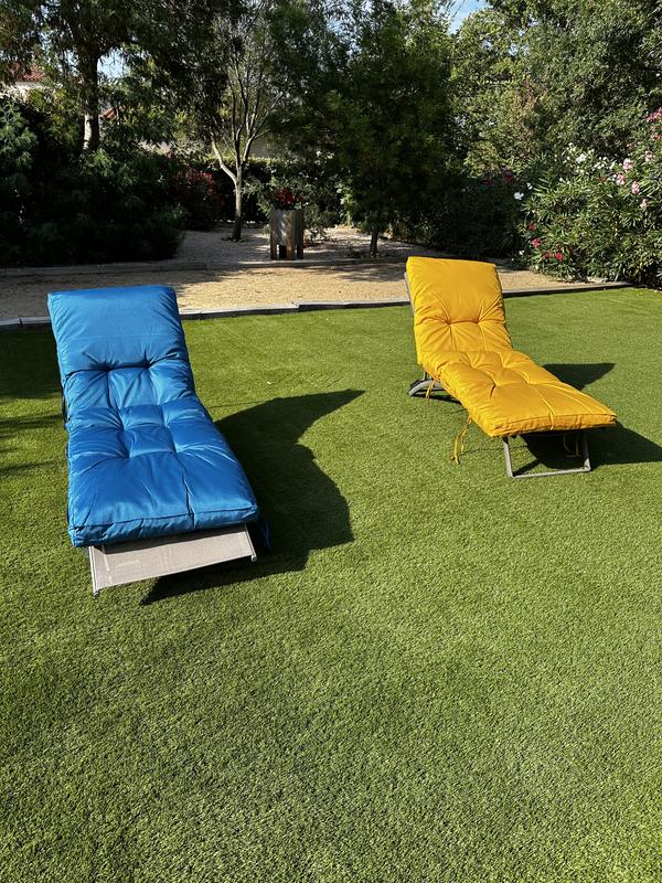 Coussin Pour Chaise Longue Et Transat - Peluche Douce, Avec Sangles, Pour Jardin, Terrasse, Balcon