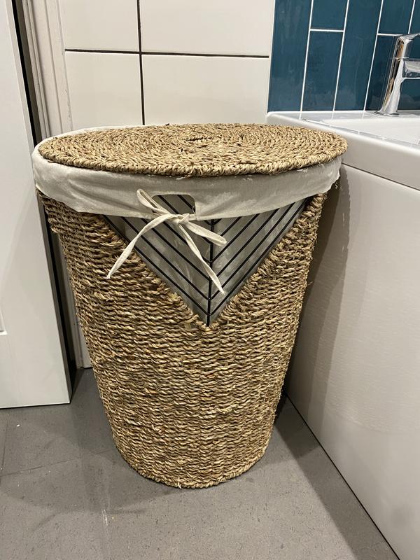 Tressie woven seagrass laundry basket natural La Redoute Interieurs