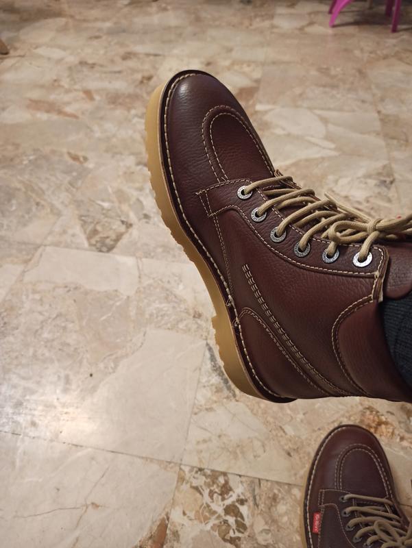 KICKERS Kickers Hi M Haut Lacets Rouge Homme Cuir Bottines Taille UK 6