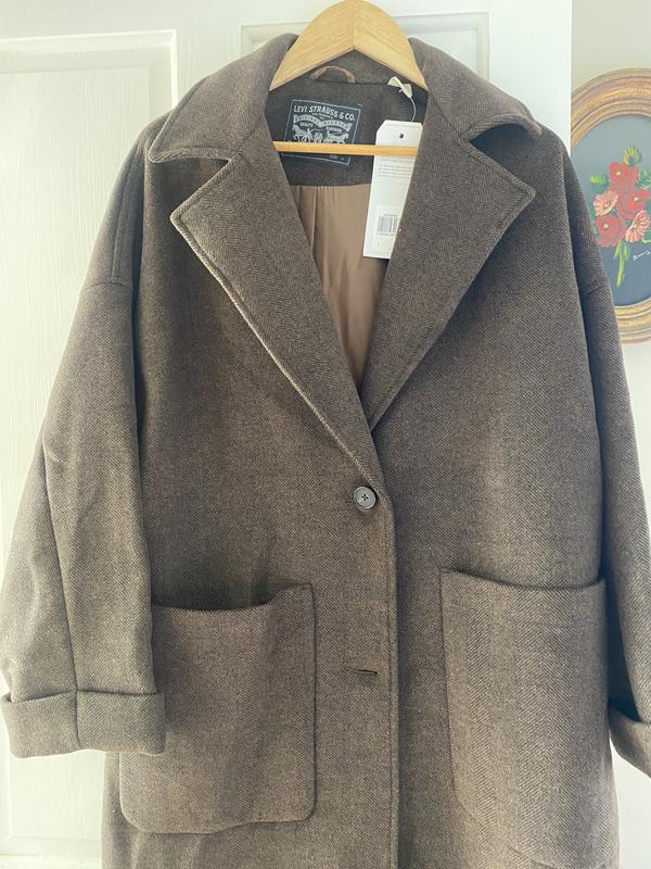 Long buttoned coat, brown, Levi's | La Redoute