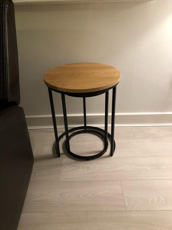 Set of 2 vova oak & metal nesting tables, oak, La Redoute Interieurs