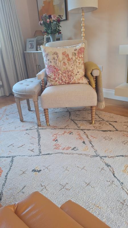 Ashwin hand tufted 100% wool xl rug, ecru/multi-coloured print, Am.Pm ...