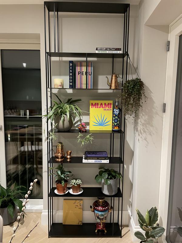 Tall slim deals black bookcase