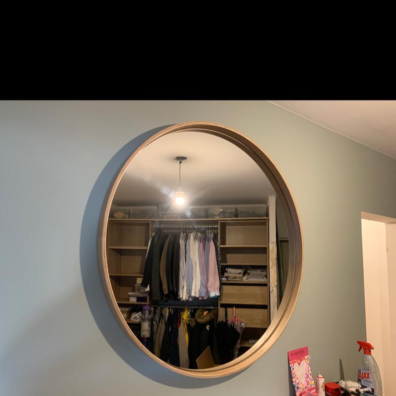 Miroir Rond RYA en effet Chêne vieilli - 80x80 cm