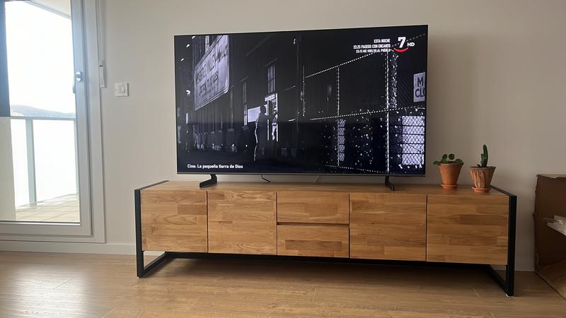 ANICA Mueble TV 200 cm chapado en roble con acabado natural design home  living
