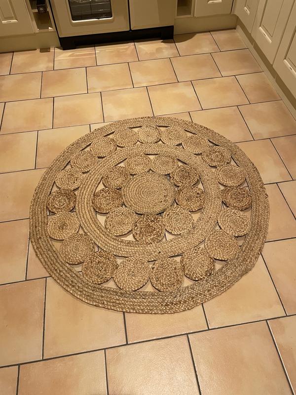 Aftas round jute rug natural La Redoute Interieurs