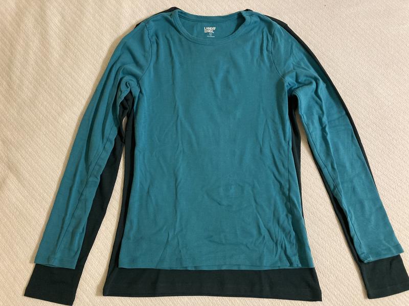 Women's Cotton Rib Long Sleeve Crewneck T-Shirt | Lands' End