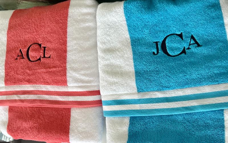 Rugby Stripe Reversible Beach Towel Lands End