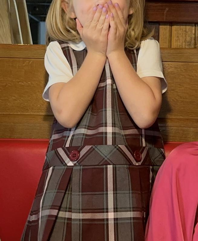 Burgundy Lands End Plaid Jumper School Uniform Girls Plaid Jumper