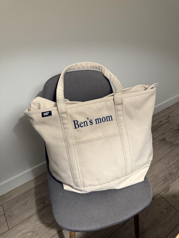 Natural Zip Top Long Handle Canvas Tote Bag | Lands' End Business