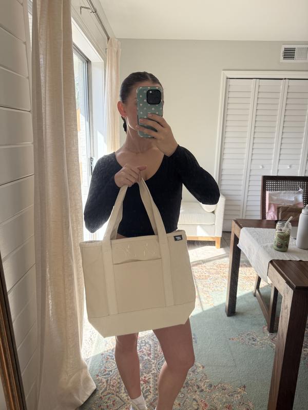 Natural Zip Top Canvas Tote Bag | Lands' End Business Uniforms