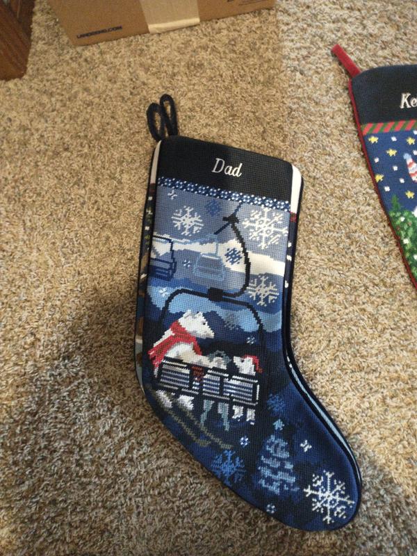Lands' End Needlepoint Personalized Christmas Stocking